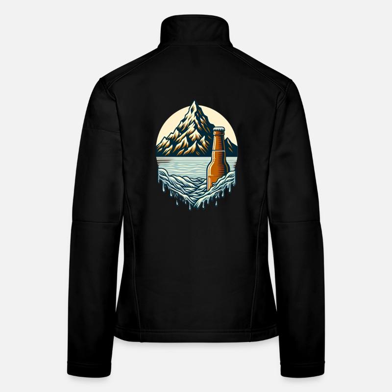 Gipfelsee mit Bierflasche Frauen Softshelljacke