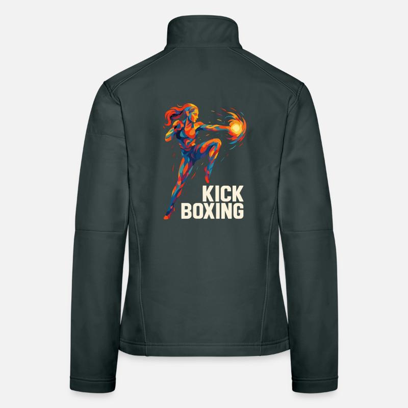 Kickboxer Cool Abstrait Power Kickboxing Cadeau Veste en tissu softshell Femme