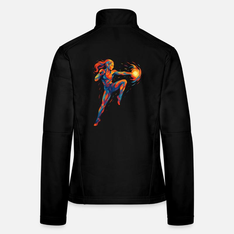 Kickboxerin cool abstrakt Power Kickboxen Geschenk Frauen Softshelljacke