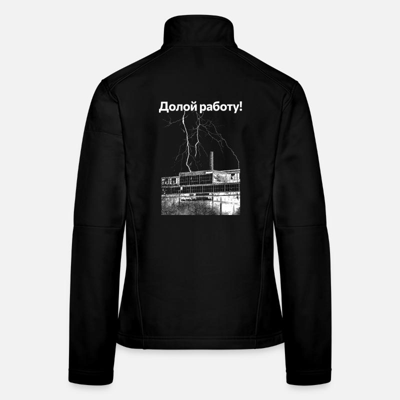 Nieder mit der Arbeit! - Frauen Softshelljacke - Schwarz