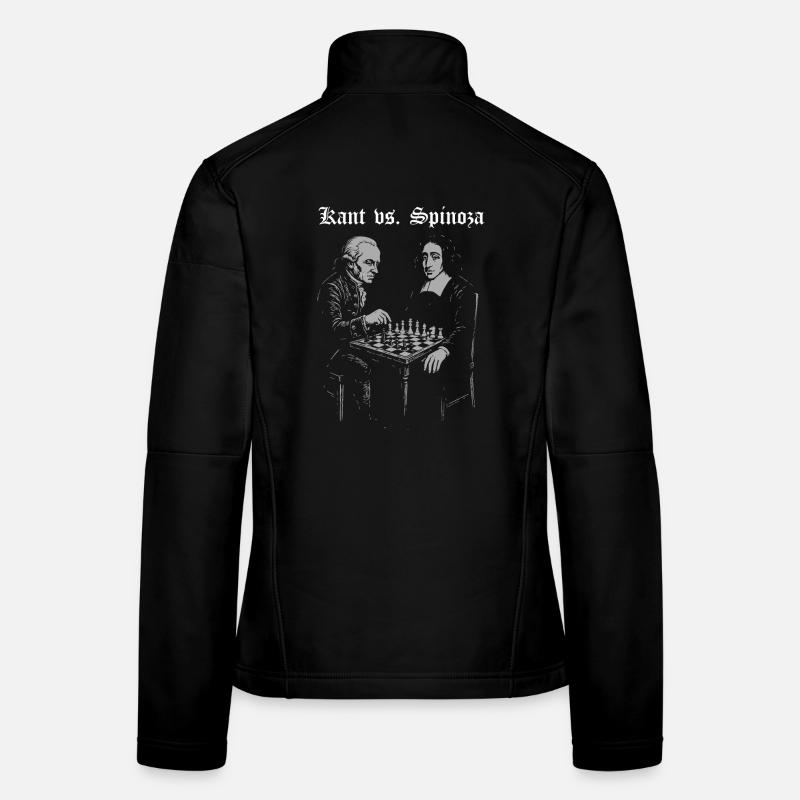 Kant vs Spinoza Playing Chess Design Women's Softshell Jacket