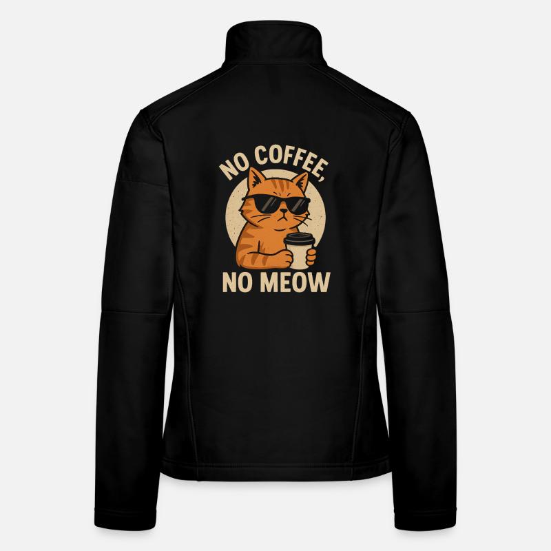 Cool cat with sunglasses and coffee cup Women's Softshell Jacket
