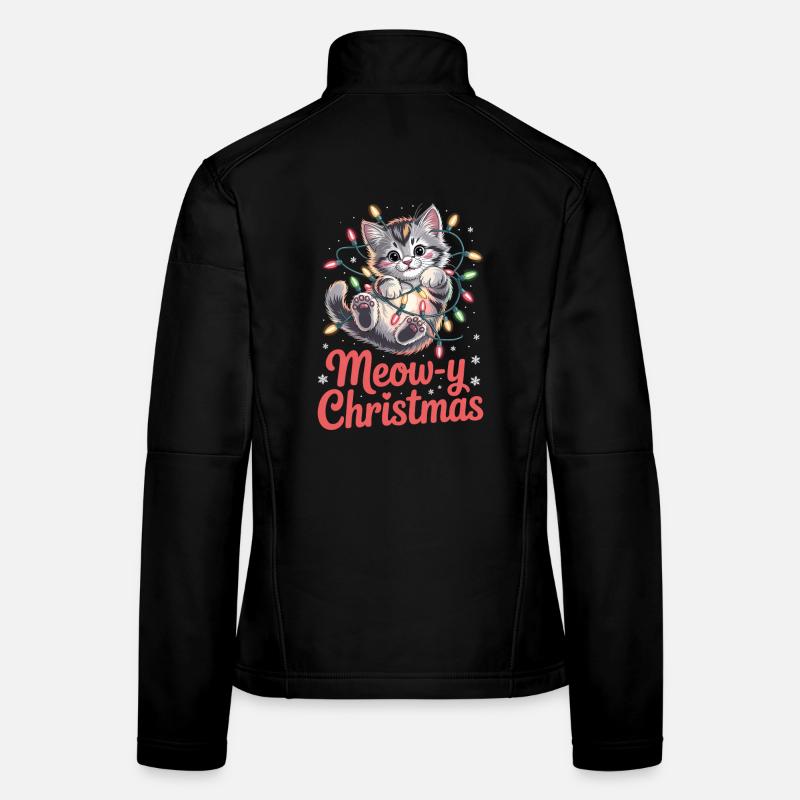 Miaoul Noël mignon chat de Noël Veste en tissu softshell Femme