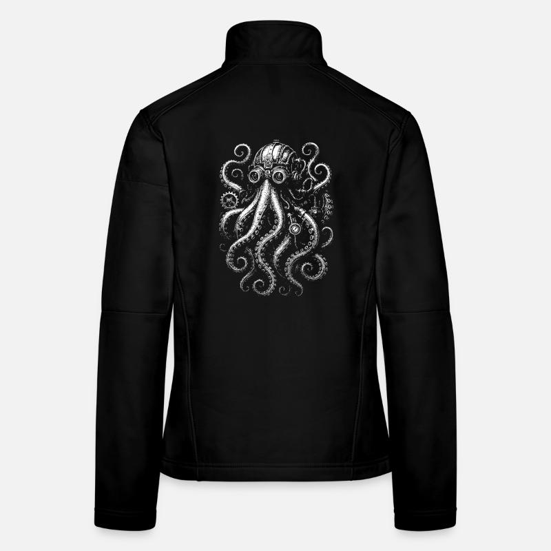Steampunk Oktopus Design Frauen Softshelljacke