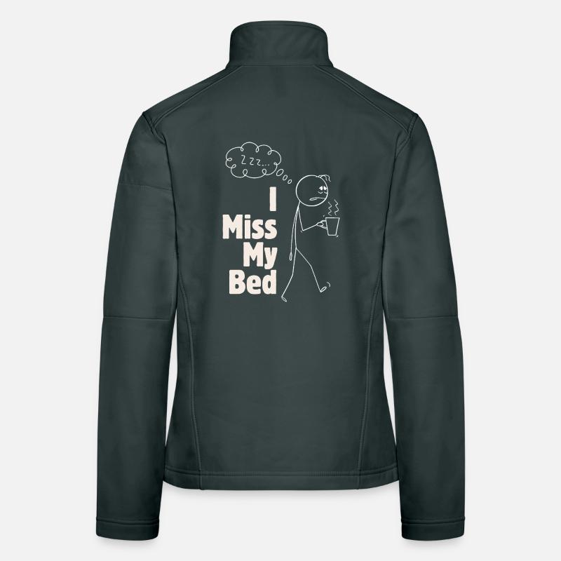 Le lit me manque – des graphismes drôles avec du café Veste en tissu softshell Femme