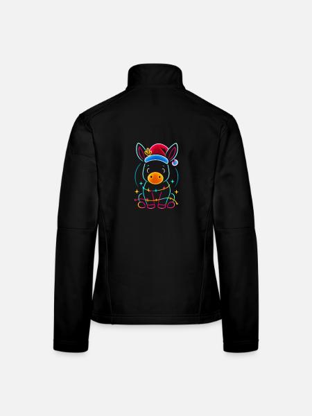 Donkey Elf Noël Drôle Cadeau - Veste en tissu softshell Femme - noir - Dos