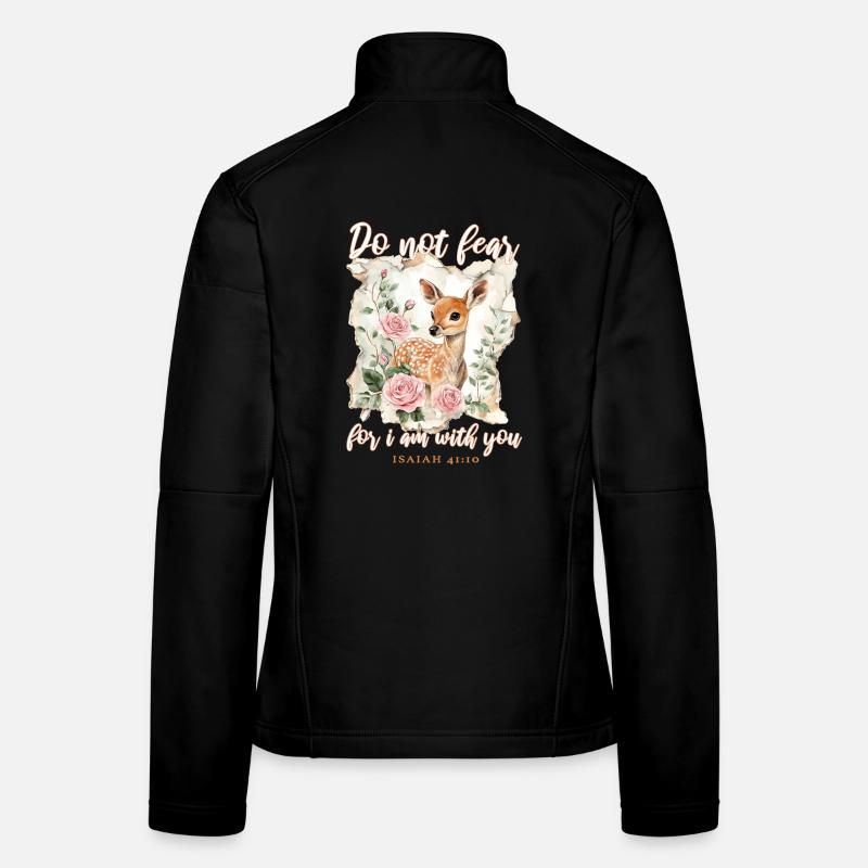 Deer Bible Verse Christian - Women's Softshell Jacket - black