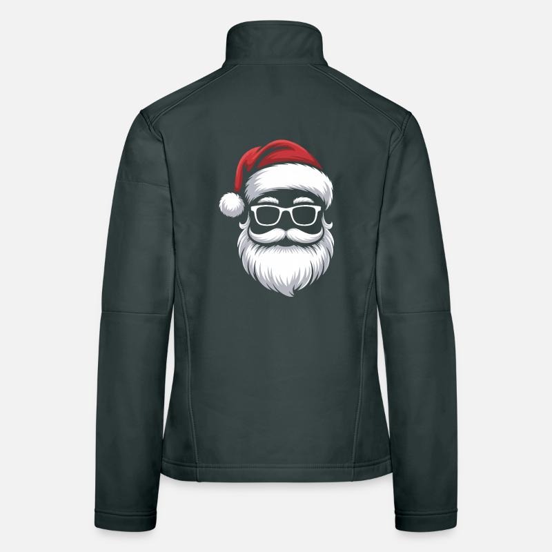 Weihnachtsmann mit Schnurrbart Brille Frauen Softshelljacke