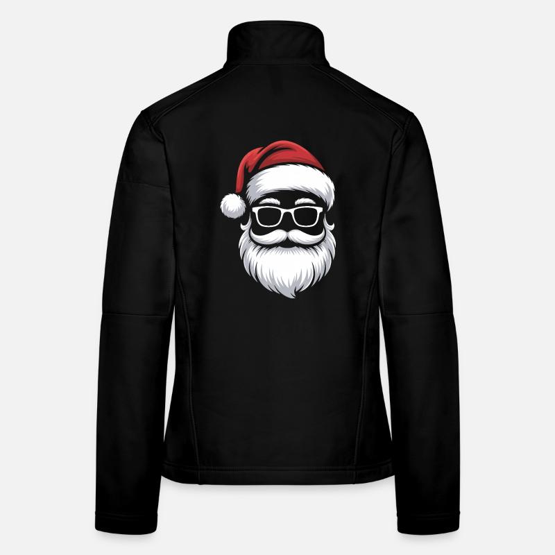 Weihnachtsmann mit Schnurrbart Brille Frauen Softshelljacke