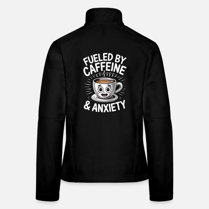 Alimenté par la caféine et l’anxiété Veste en tissu softshell Femme