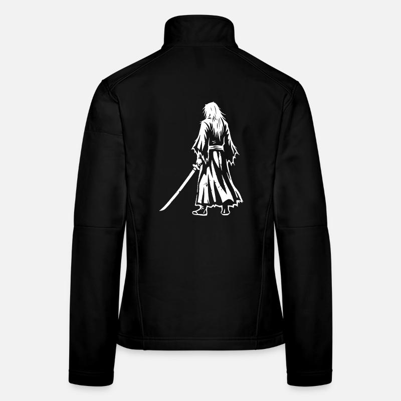 Anime Ronin Swordsman Back Veste en tissu softshell Femme