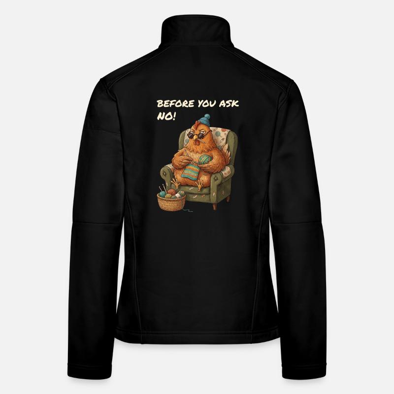 Lustiger Spruch Huhn Häkelt Frauen Softshelljacke