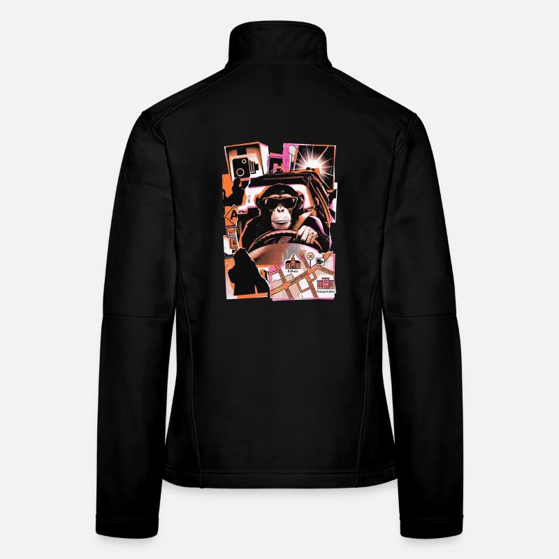 Affe Autofahrer Blitzer Frauen Softshelljacke