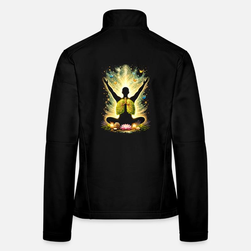 Meditation Breathing Nature Lung Design Women's Softshell Jacket