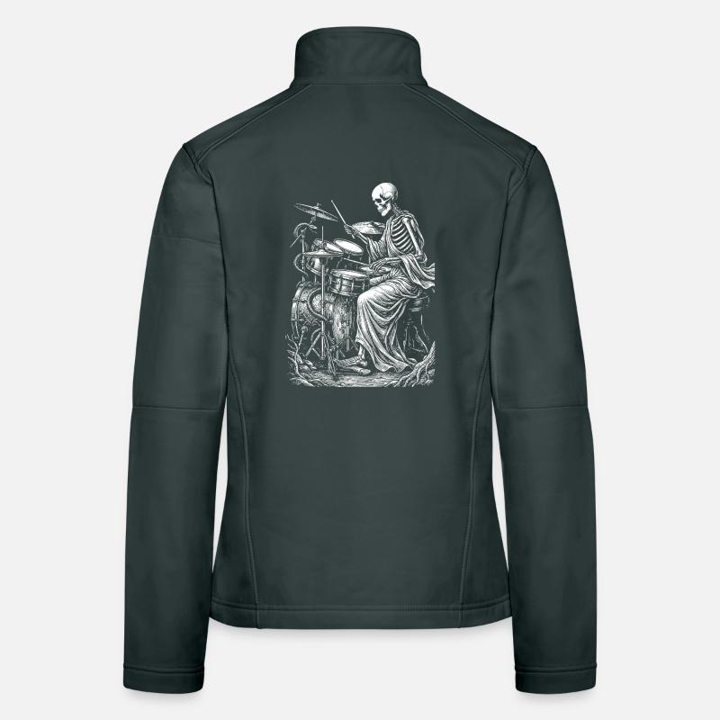 Skeleton Drummer Nightbeat Women's Softshell Jacket