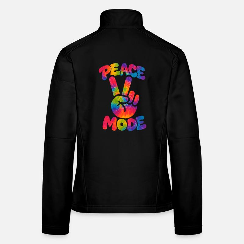 PEACE MODE – Psychedelic Retro Style with Neon Vibe Women's Softshell Jacket