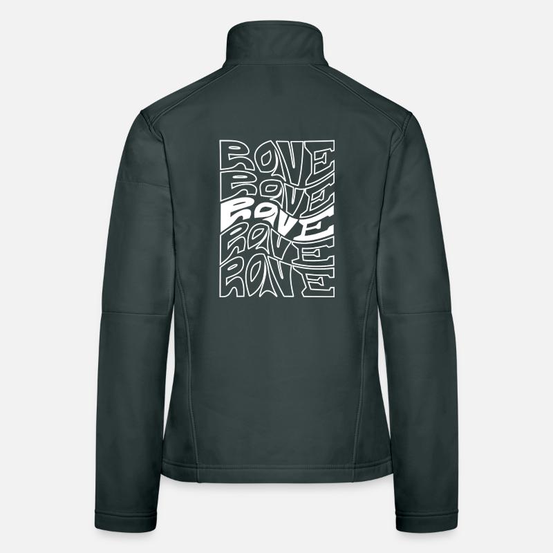 Rave Typography Waves Pattern Women's Softshell Jacket