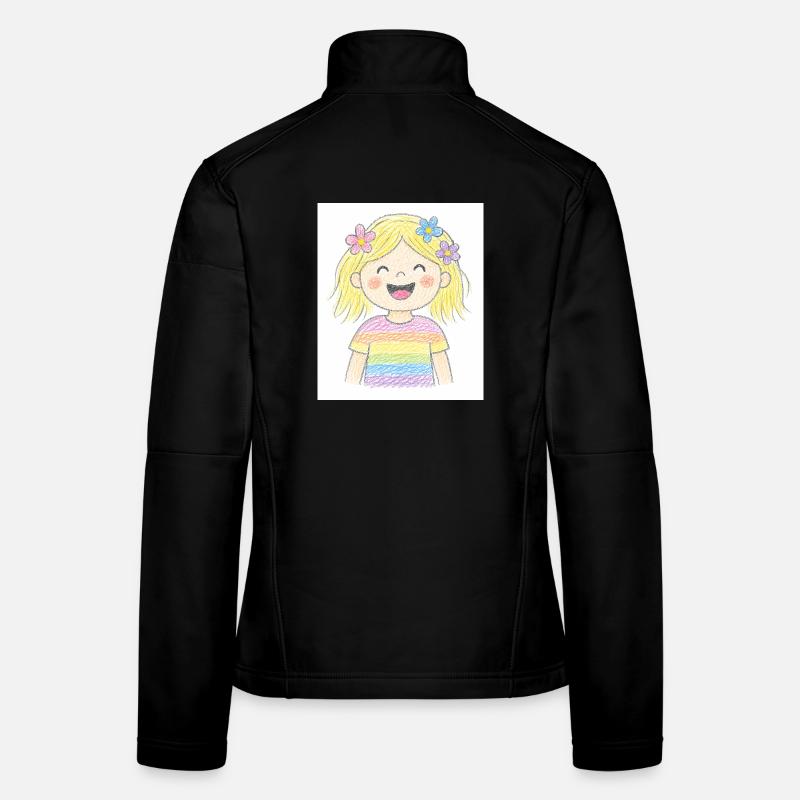 La fille joyeuse rit aux éclats Veste en tissu softshell Femme