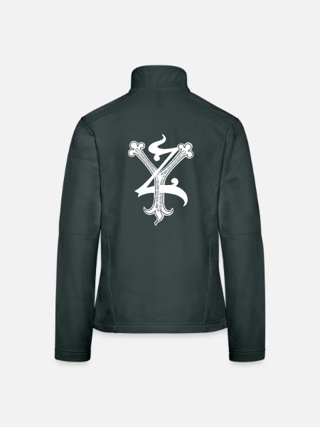 Buchstaben YZ Rapp art - Frauen Softshelljacke - Dunkelgrau - Hinten