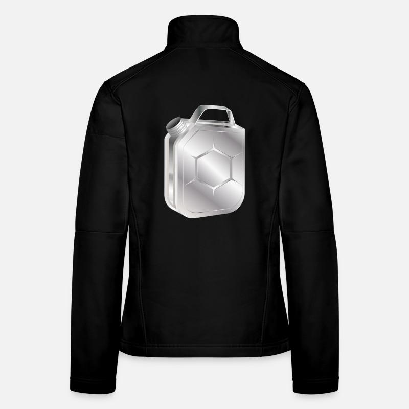 Bidon d’essence au look élégant rétro chrome Veste en tissu softshell Femme