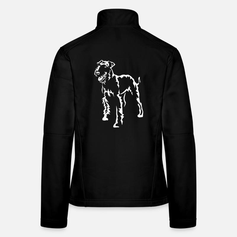 Airedale Terrier "Black Edition" Frauen Softshelljacke