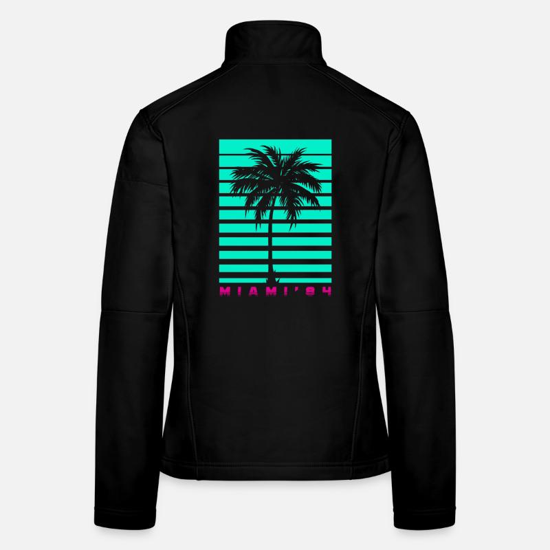 Miami Palm Tree Retro Women's Softshell Jacket