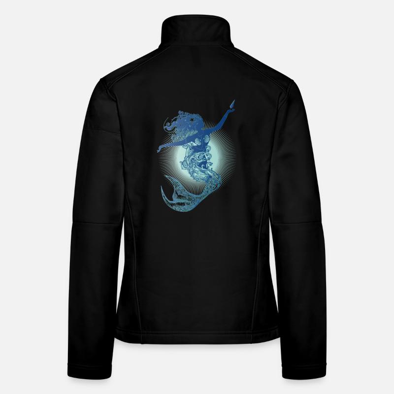 wunderschöne Meerjungfrau in kühlen Farben Frauen Softshelljacke