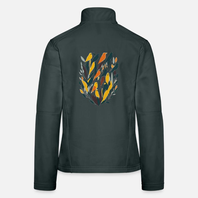 Oiseaux Veste en tissu softshell Femme