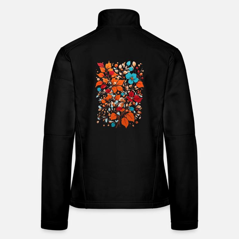 Fleurs aux noix Veste en tissu softshell Femme