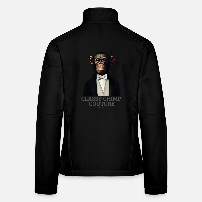 Classy Chimp Couture | Elegant Monkey in Tuxedo Women's Softshell Jacket