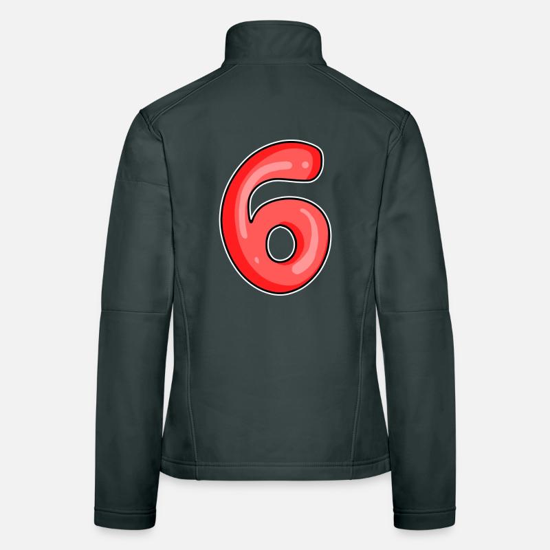 Zahl 6 Nummer Frauen Softshelljacke