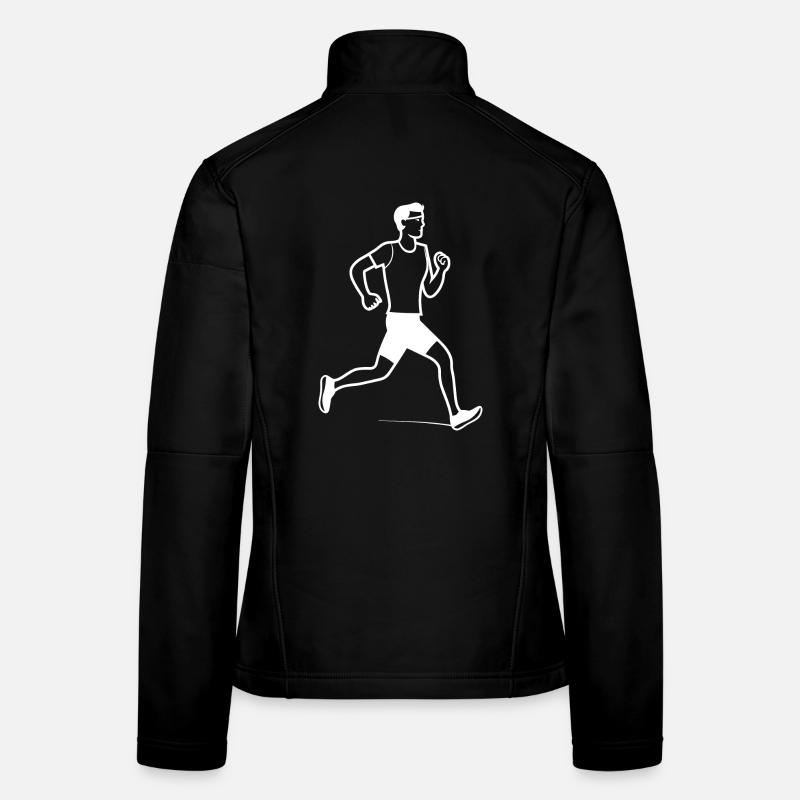 Dessin au trait de coureur garçon Veste en tissu softshell Femme