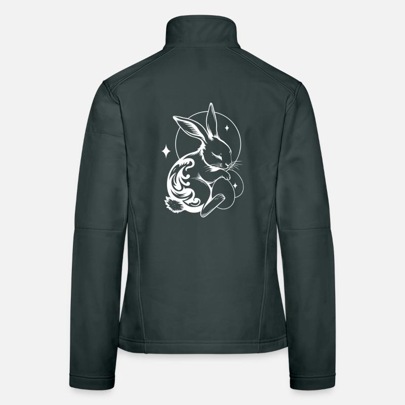 Lapin de Pâques endormi avec tribal et œufs Veste en tissu softshell Femme