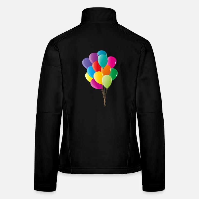 Fröhliche bunte Luftballons in kräftigen Farben Frauen Softshelljacke