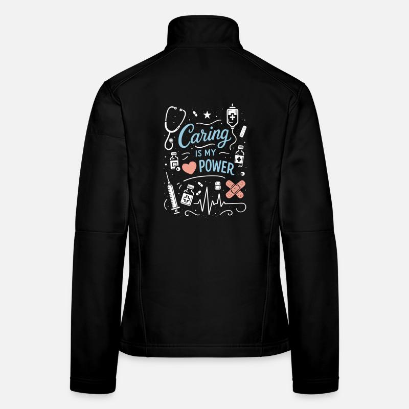 Pflege Beruf Caring is my Power Frauen Softshelljacke