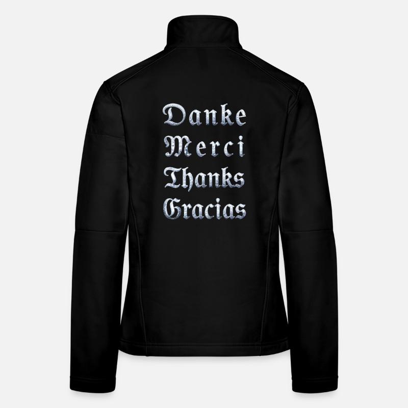 Multilinguale Dankesbotschaft Eiskristall Frauen Softshelljacke