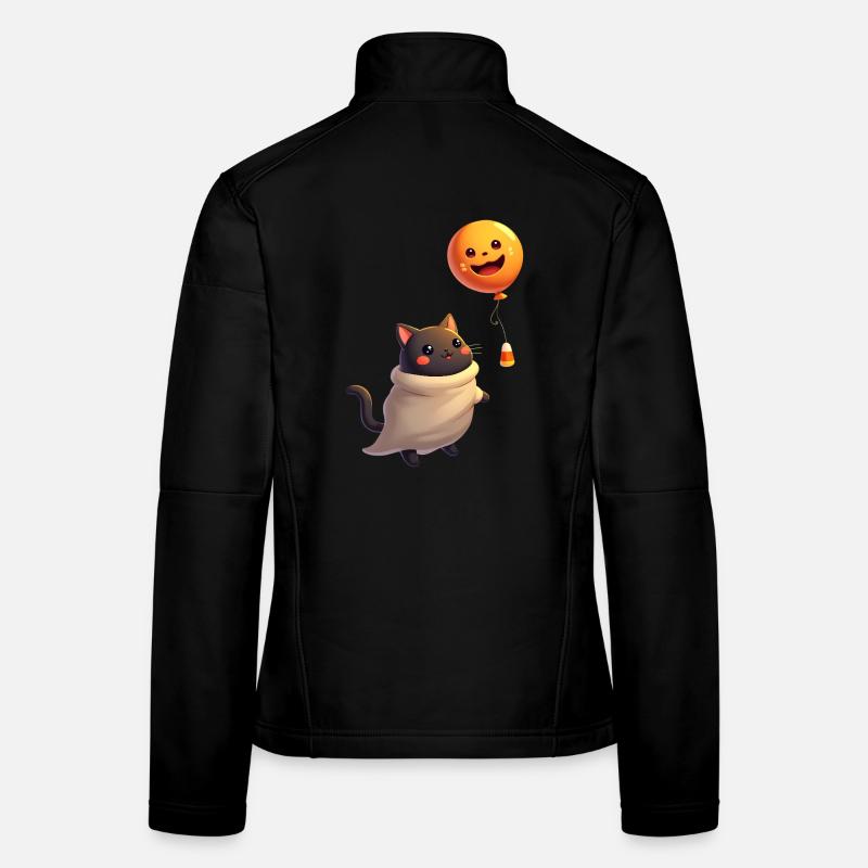 Chat d’Halloween avec citrouille d’Halloween Veste en tissu softshell Femme