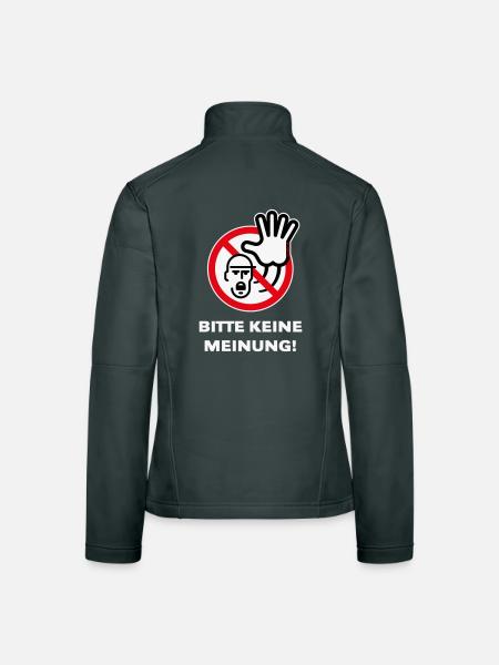 Bitte Keine Meinung! (Warnzeichen Warnschild / 3C) - Frauen Softshelljacke - Schwarz - Hinten