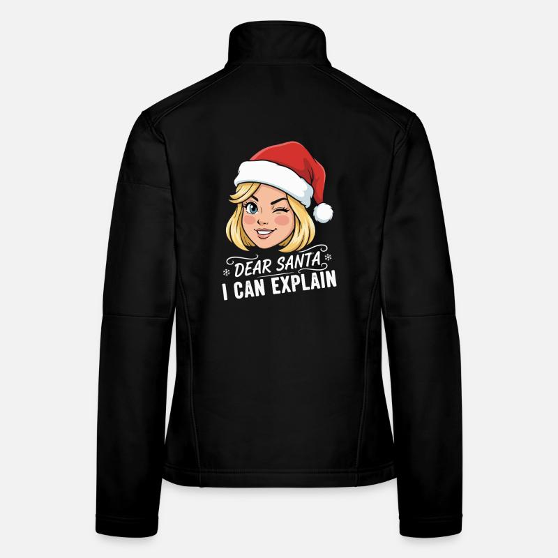 Dear Santa I Can Explain Cartoon Women's Softshell Jacket