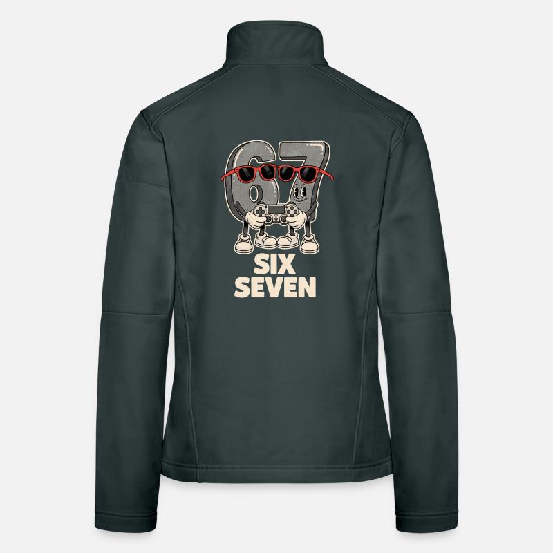 6 7 Six Sept Points d’Aura Meme Jeu Mignon Veste en tissu softshell Femme