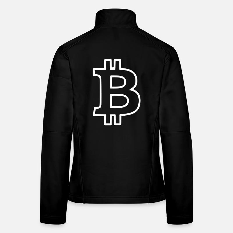 Contour du logo Bitcoin Minimaliste néon Veste en tissu softshell Femme