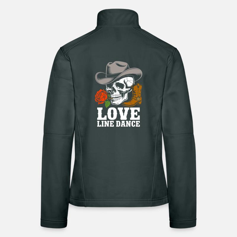 Skull Cowboy Rose Line Dance Tee Women's Softshell Jacket