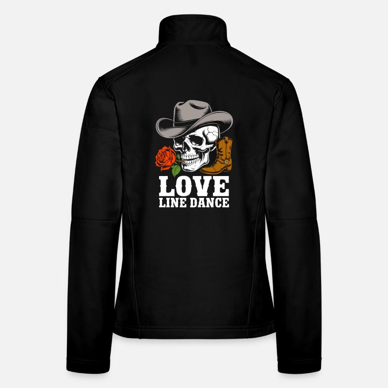 Skull Cowboy Rose Line Dance Tee Frauen Softshelljacke