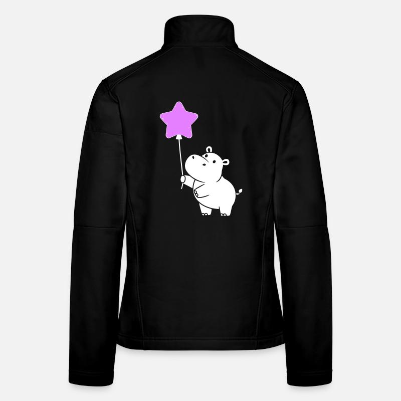 Süßes Nilpferd Stern Ballon Party Frauen Softshelljacke