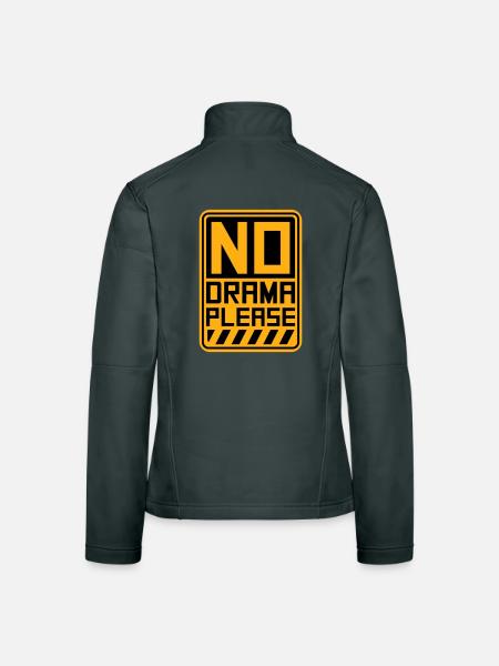 No Drama Please Ruhe Entspannung Relax Chill Spaß - Frauen Softshelljacke - Schwarz - Hinten