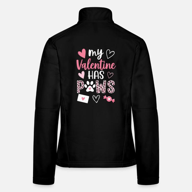 Mon Valentin a des pattes de design mignon amoureux Veste en tissu softshell Femme