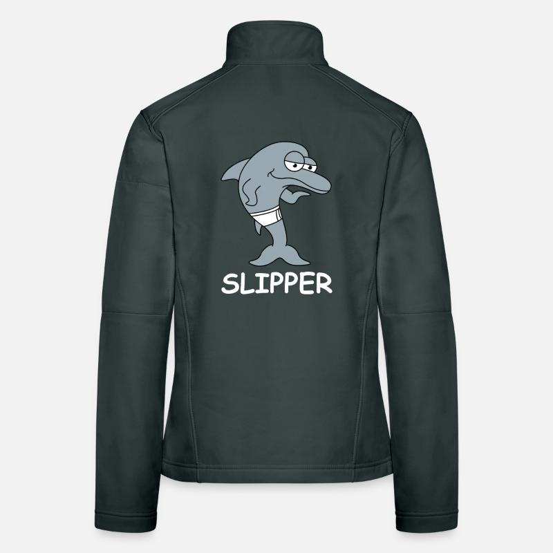 Slipper Dolphin In Swimming Trunks Women's Softshell Jacket