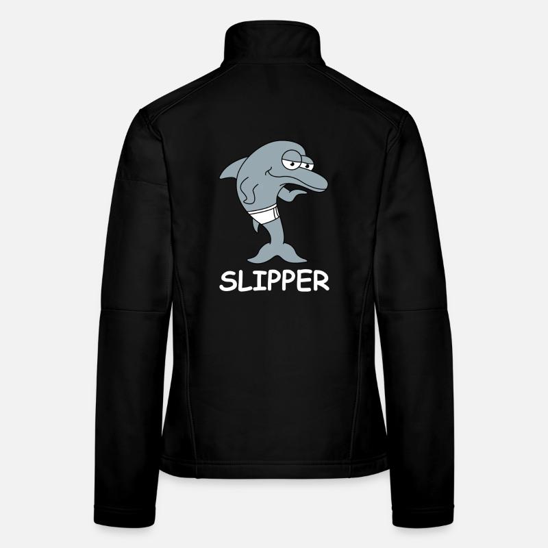 Slipper Dolphin In Swimming Trunks Women's Softshell Jacket