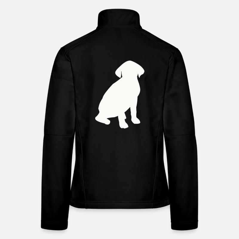 Sitzender Hund Silhouette Frauen Softshelljacke