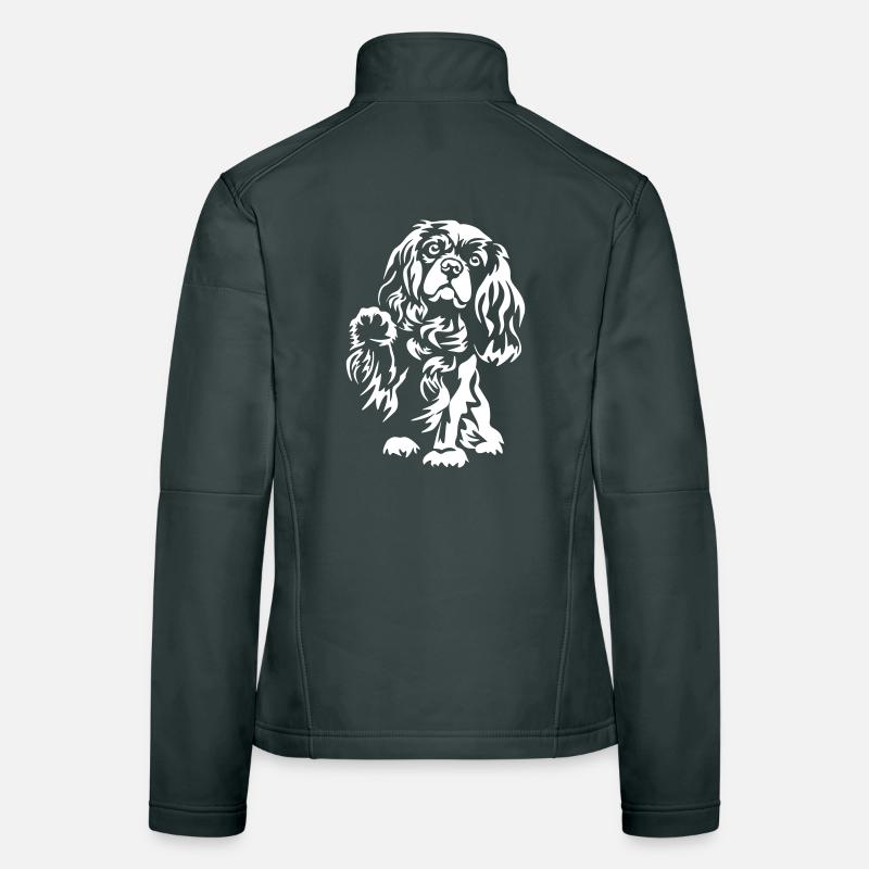 Cavalier King Charles Spaniel « Édition noire » Veste en tissu softshell Femme